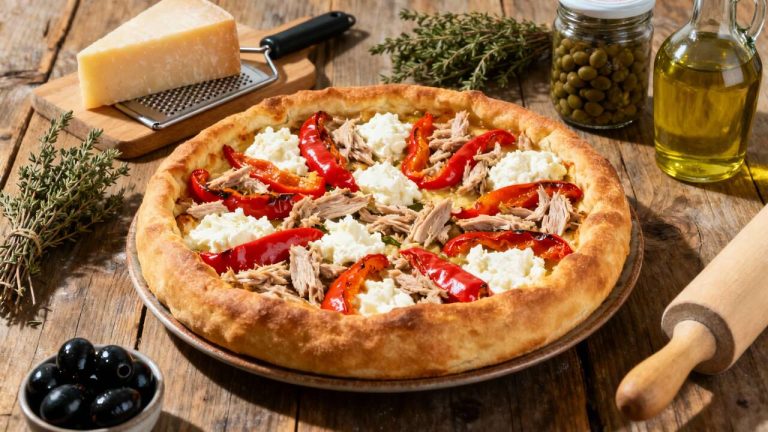 Ricetta facile: torta salata con peperoni e tonno per ogni occasione
