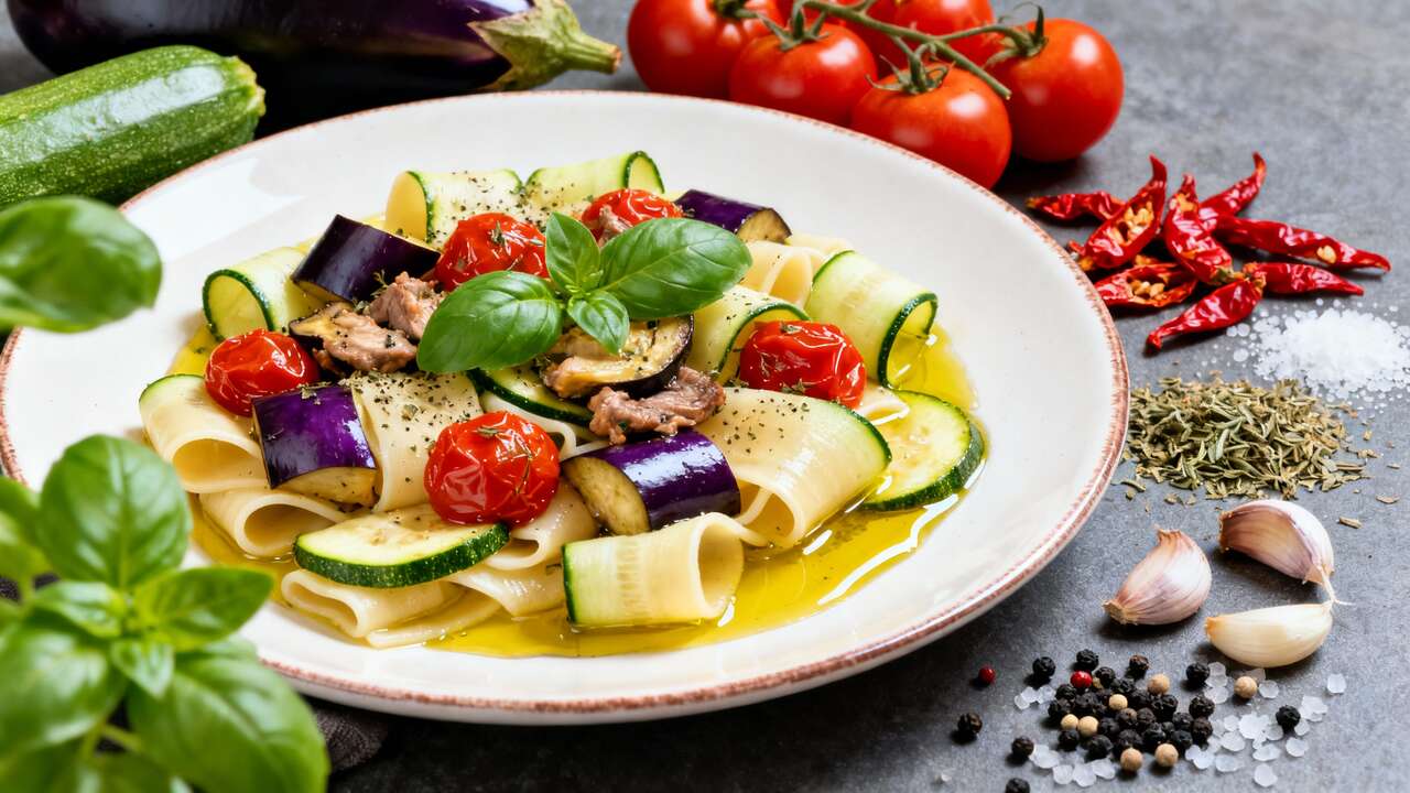 Calamarata con zucchine e melanzane: la ricetta estiva che conquista tutti