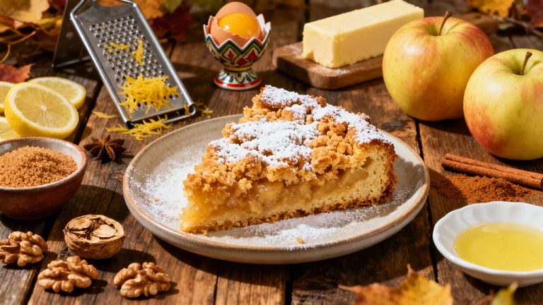 Sbriciolata autunnale con mele e noci: ricetta deliziosa e profumata