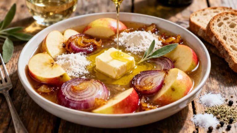 Antica ricetta di mele dorate e cipolle in brodo: ritorno di un piatto tradizionale