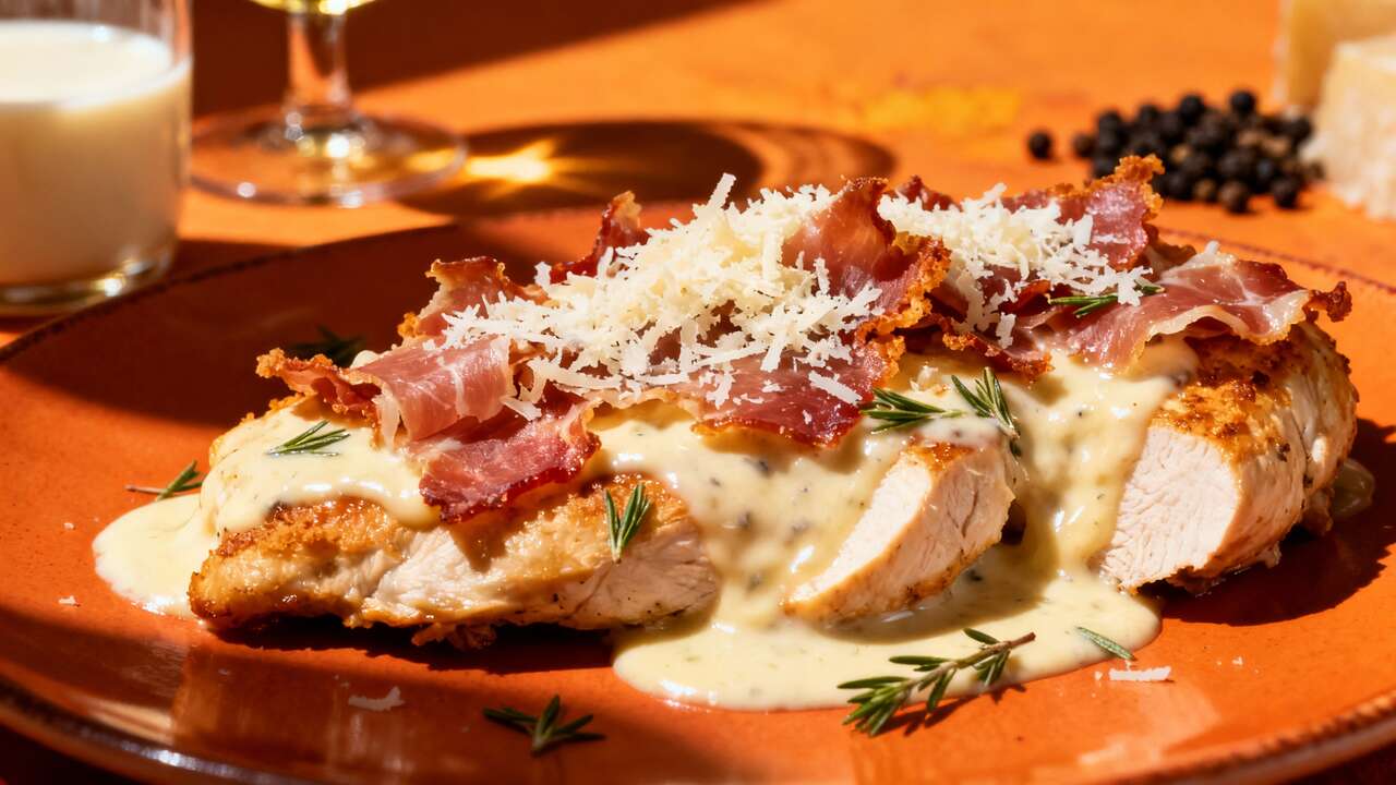 Ricetta autunnale: pollo cremoso al parmigiano con prosciutto croccante per tutta la famiglia