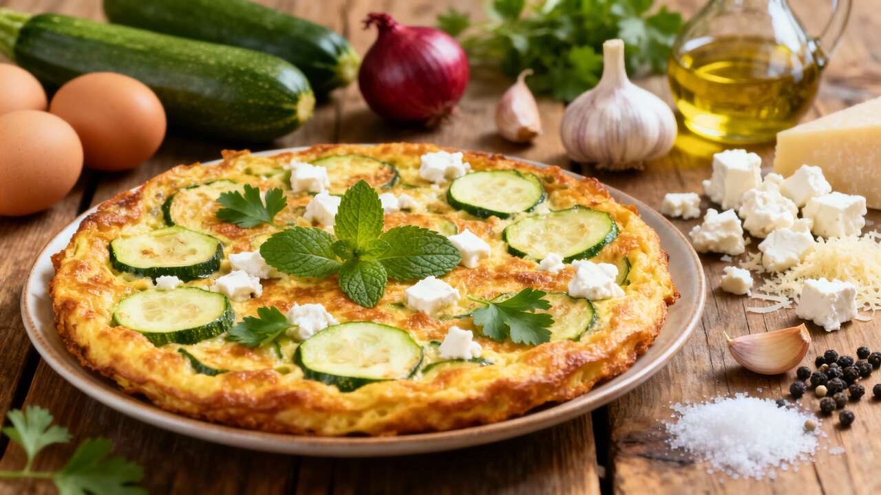 Come preparare una frittata di zucchine, feta ed erbe fresche in pochi passaggi
