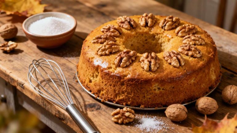 Solo 3 ingredienti per la torta alle noci più irresistibile dell’autunno!
