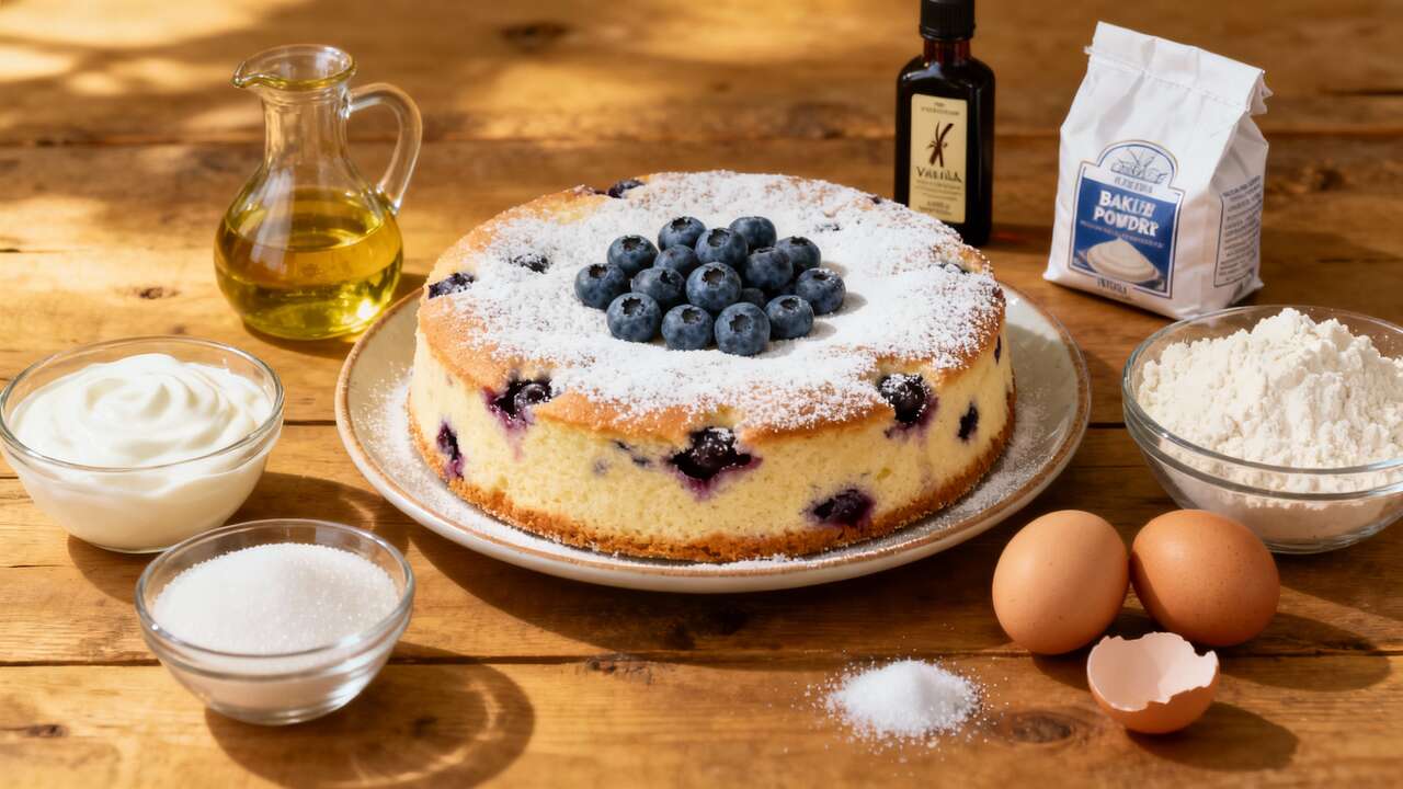 Veloce, senza bilancia e super sano”: la torta yogurt-mirtilli che tutti adorano
