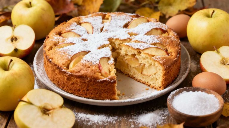 4 ingredienti bastano: la torta di mele più dorata dell’autunno