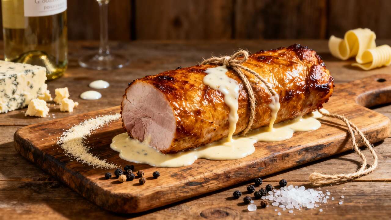 Filetto di maiale alla panna e gorgonzola al forno
