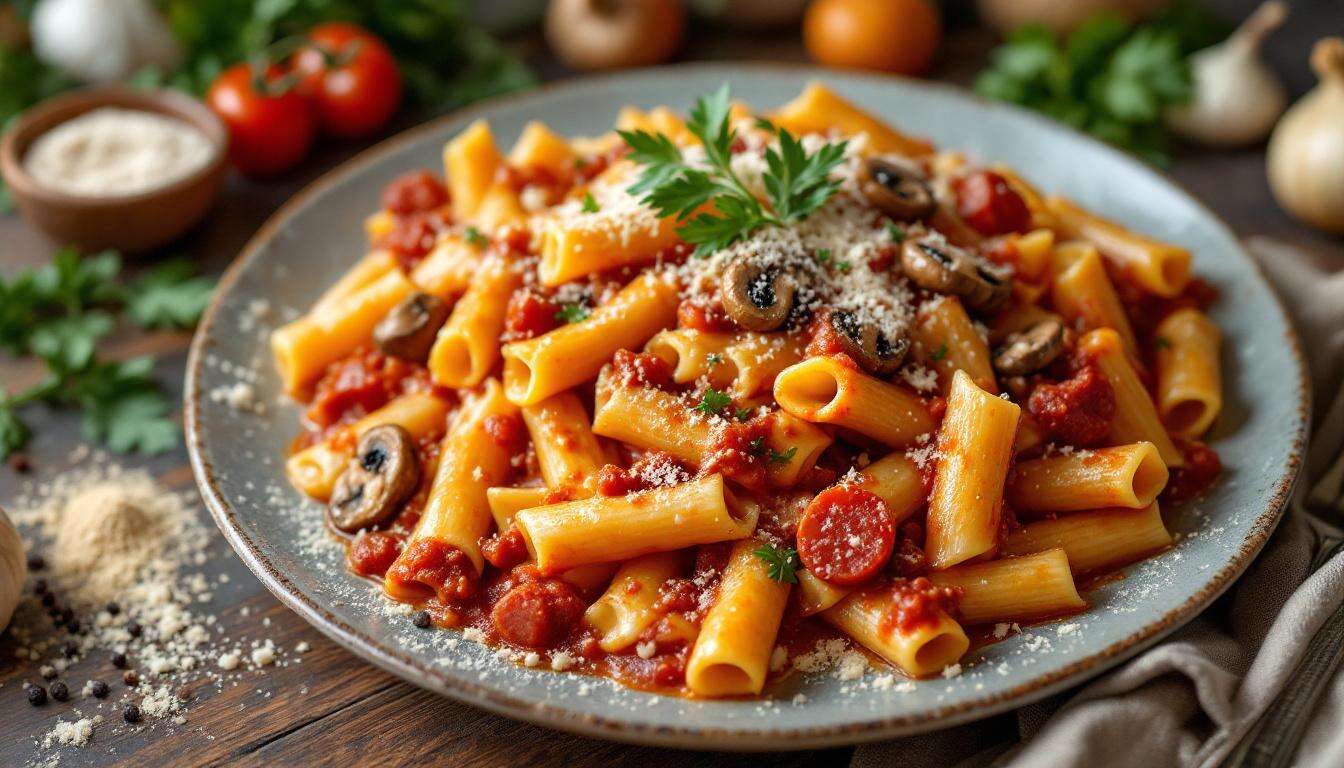 Caserecce al forno: come preparare un primo piatto filante con funghi e salsiccia